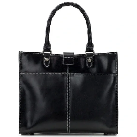 NWT-Patricia Nash-Jefferson-Top Handle Crossbody-Heavy Stitching-Black-$229